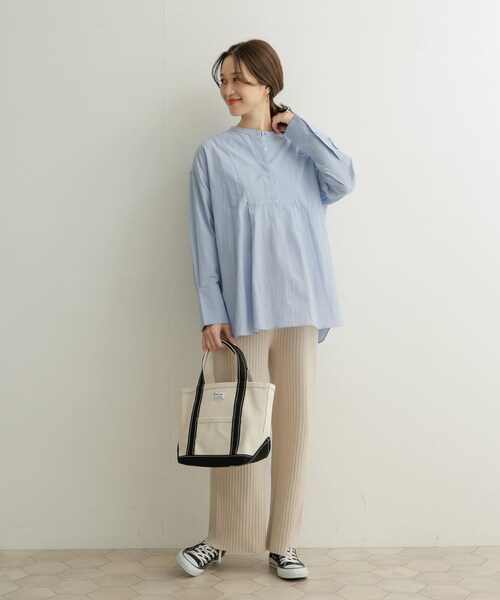 URBAN RESEARCH DOORS（アーバンリサーチドアーズ）の「コットンワッシャーチュニックシャツ（その他・レディース・OFF/BLUE・1）」の19枚目の写真