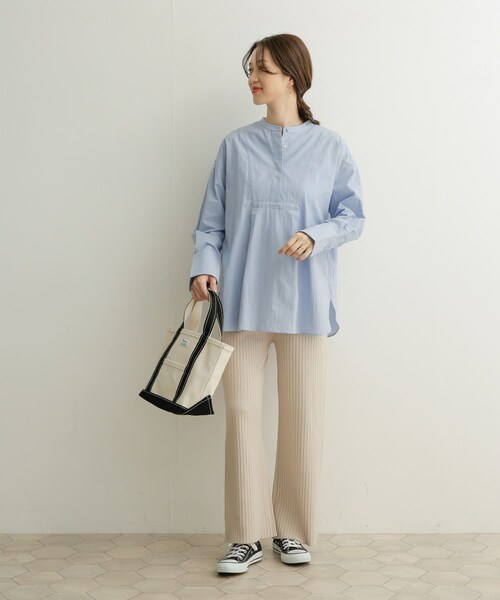 URBAN RESEARCH DOORS（アーバンリサーチドアーズ）の「コットンワッシャーチュニックシャツ（その他・レディース・OFF/BLUE・1）」の20枚目の写真