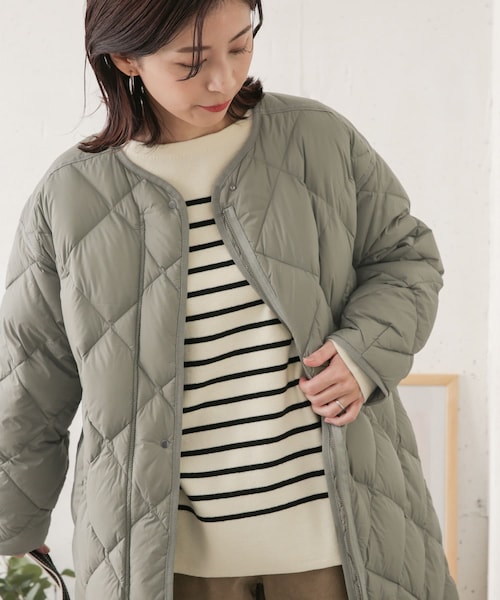 URBAN RESEARCH DOORS（アーバンリサーチドアーズ）の「ライトダウンキルトコート（その他・レディース・KHAKI/L.GREGE/NAVY・one）」の4枚目の写真