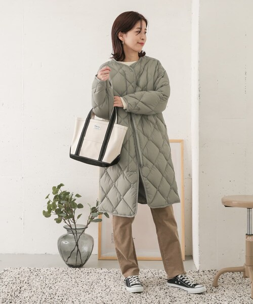 URBAN RESEARCH DOORS（アーバンリサーチドアーズ）の「ライトダウンキルトコート（その他・レディース・KHAKI/L.GREGE/NAVY・one）」の17枚目の写真