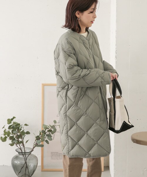 URBAN RESEARCH DOORS（アーバンリサーチドアーズ）の「ライトダウンキルトコート（その他・レディース・KHAKI/L.GREGE/NAVY・one）」の14枚目の写真