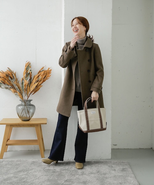 URBAN RESEARCH DOORS(アーバンリサーチドアーズ)の「ショールカラー2WAYロングコート(その他・レディース・KHAKI/GREGE/BLACK・36/38)」の19枚目の写真