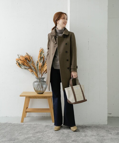 URBAN RESEARCH DOORS(アーバンリサーチドアーズ)の「ショールカラー2WAYロングコート(その他・レディース・KHAKI/GREGE/BLACK・36/38)」の20枚目の写真