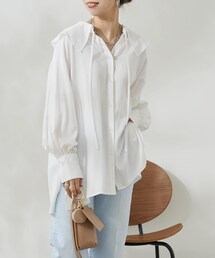 DouDou | テンセルデニム2WAY襟付きブラウス(シャツ/ブラウス)