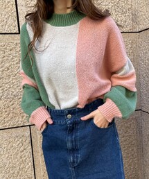 HEYUMM（ヘユム）の「HEYUMM パッチワークキリカエニットトップ（その他・レディース）」