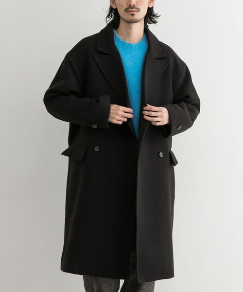 URBAN RESEARCH ID（アーバンリサーチ アイディー）の「URBAN RESEARCH iD ピークドダブルオーバーコート（その他・メンズ・BROWN/BLACK・M/L）」の2枚目の写真