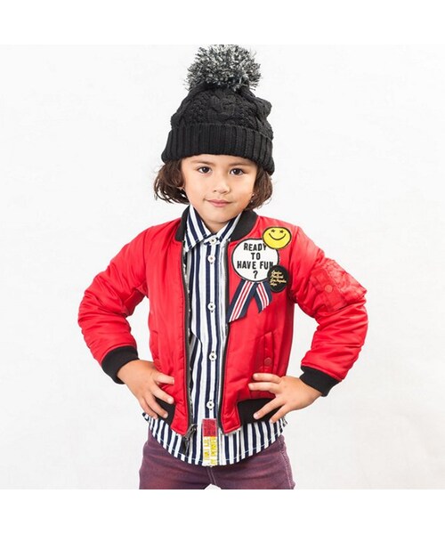 BREEZE（ブリーズ）の「リバーシブルMA-1JK（ジャケット/アウター・キッズ・ブラック/カーキ/レッド・80/90/95/100/110/120/130/140）」の3枚目の写真