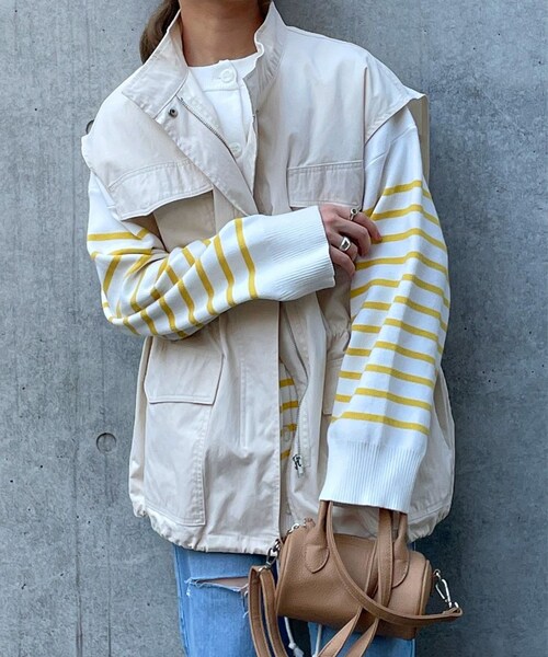 w closet(ダブルクローゼット)の「★先行予約★ニジュウス両A面クルーカーディガン【1月下旬入荷】(トップス・レディース・オフホワイト/イエロー/グリーン/Sイエロー/ブルー/オフ・FREE)」の4枚目の写真