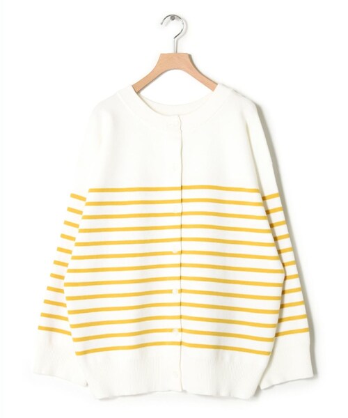 w closet(ダブルクローゼット)の「★先行予約★ニジュウス両A面クルーカーディガン【1月下旬入荷】(トップス・レディース・オフホワイト/イエロー/グリーン/Sイエロー/ブルー/オフ・FREE)」の9枚目の写真