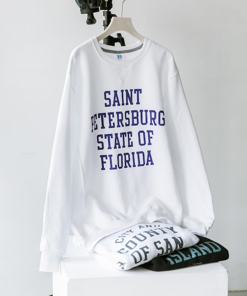 Russell Athletic（ラッセルアスレティック）の「【別注】Russell Athletic×DOORS プリントスウェット（その他・メンズ・White/Black/Ash・M/L）」の5枚目の写真