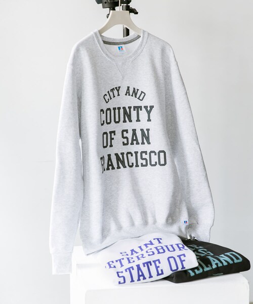 Russell Athletic（ラッセルアスレティック）の「【別注】Russell Athletic×DOORS プリントスウェット（その他・メンズ・White/Black/Ash・M/L）」の6枚目の写真