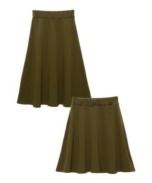 Re:EDIT（リエディ）の「お試しメール便送料無料 CHICMUSEあったか裏起毛フレアスカート（スカート・レディース・ブラック/グレー/チャコールグレー/ダークブラウン/ボルドー/グリーン/カーキ/ネイビー/ワイン・ミディ丈M/ミディ丈L/ロング丈M/ロング丈L）」の8枚目の写真