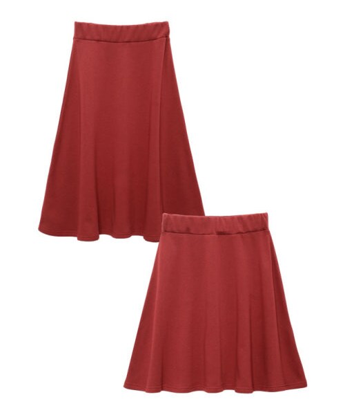 Re:EDIT（リエディ）の「お試しメール便送料無料 CHICMUSEあったか裏起毛フレアスカート（スカート・レディース・ブラック/グレー/チャコールグレー/ダークブラウン/ボルドー/グリーン/カーキ/ネイビー/ワイン・ミディ丈M/ミディ丈L/ロング丈M/ロング丈L）」の9枚目の写真