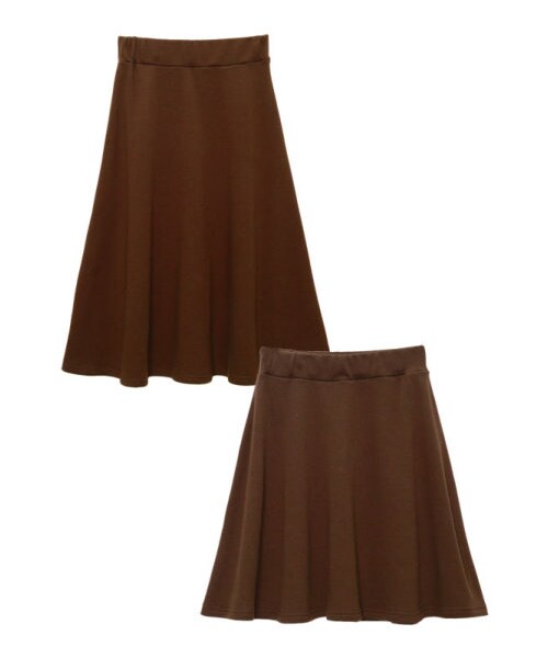 Re:EDIT（リエディ）の「お試しメール便送料無料 CHICMUSEあったか裏起毛フレアスカート（スカート・レディース・ブラック/グレー/チャコールグレー/ダークブラウン/ボルドー/グリーン/カーキ/ネイビー/ワイン・ミディ丈M/ミディ丈L/ロング丈M/ロング丈L）」の5枚目の写真