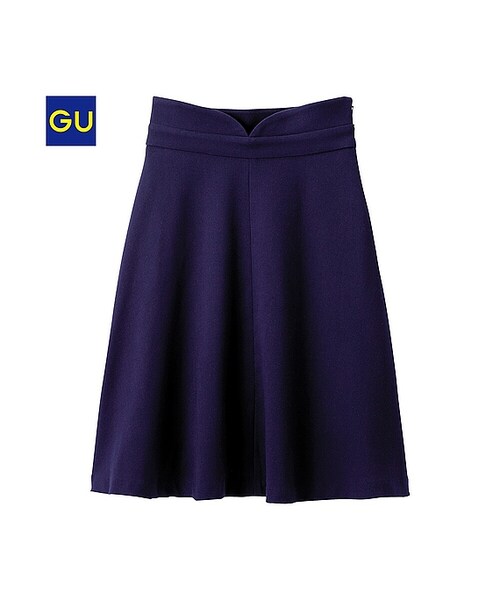 GU（ジーユー）の「（GU）ハイウエストフレアスカート（WOMEN ⁄ スカート・レディース・BLACK/NATURAL/NAVY・XL/L/S/M）」の2枚目の写真