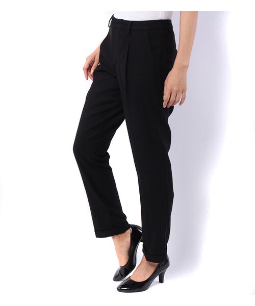 laboratory work（ラボラトリーワーク）の「裾折り返しタックテーパードパンツ（その他・レディース・ブラック・S/M）」の3枚目の写真