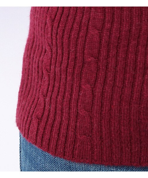 laboratory work（ラボラトリーワーク）の「細ケーブルミックスニットプルオーバー（その他・レディース・アイボリー/ダークレッド/ダークグリーン/ネイビー・M）」の10枚目の写真