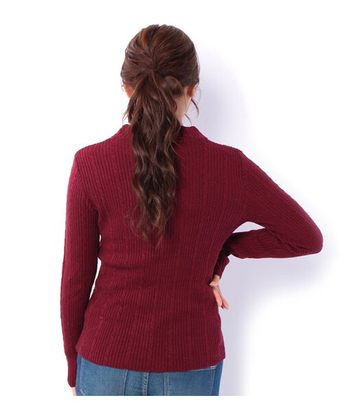 laboratory work（ラボラトリーワーク）の「細ケーブルミックスニットプルオーバー（その他・レディース・アイボリー/ダークレッド/ダークグリーン/ネイビー・M）」の5枚目の写真