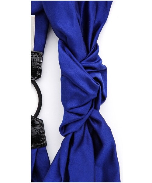 jennifer behr（ジェニファーベア）の「Jennifer Behr Center Knot Turban Headband（ヘアアクセサリー・レディース・Black/White/Cobalt Multi・One Size）」の4枚目の写真