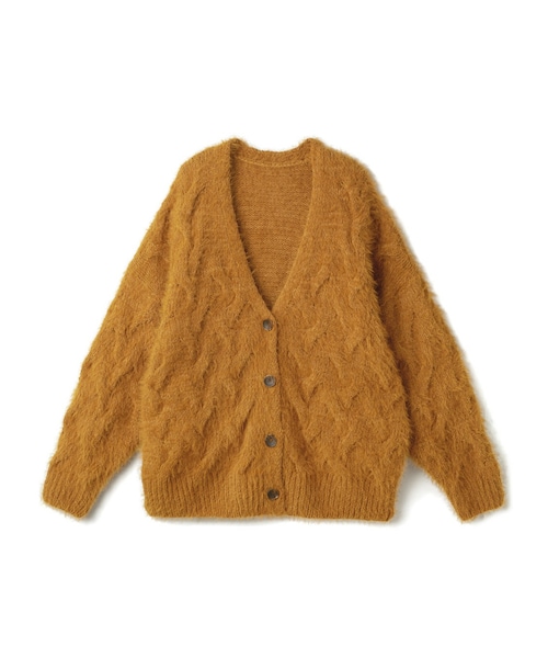 GRL(グレイル)の「ケーブル編みVネックニットカーディガン(カーディガン/ボレロ・レディース・マスタード/ベージュ・F)」の1枚目の写真