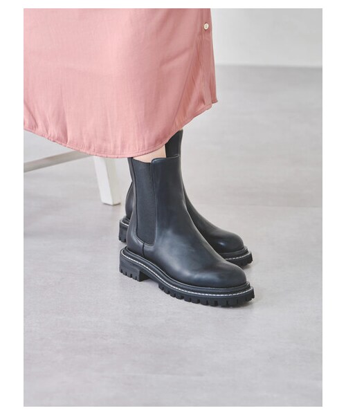 AMERICAN HOLIC（アメリカンホリック）の「【ORiental TRaffic】スクエアトゥチェルシーブーツ（シューズ・ブラック・M/L）」の3枚目の写真