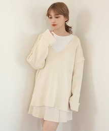 one after another NICE CLAUP（ワンアフターアナザーナイスクラップ）の「【マルチウェイ】深めVネックニット（ニット/セーター）」