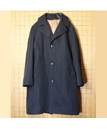 --（--）の「60s 70s USA製 Wing flite ステンカラー コート ネイビー メンズML相当 チェックライナー ビンテージ アメリカ古着（ステンカラーコート）」