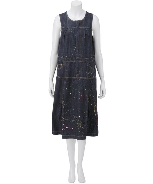 Ne-net（ネネット）の「ペイントボトム / ワンピース（ワンピース/ドレス・レディース・light blue/navy・02）」の2枚目の写真