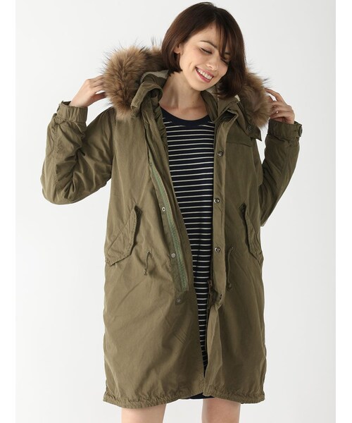 Rinajour（リナジュール）の「RINA-BASIC M-65 PARK（ジャケット/アウター・レディース・CHARCOL/OLIVE・M）」の2枚目の写真