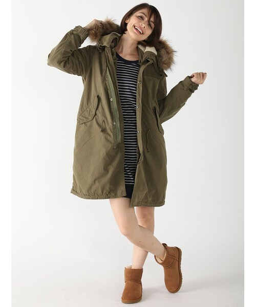 Rinajour（リナジュール）の「RINA-BASIC M-65 PARK（ジャケット/アウター・レディース・CHARCOL/OLIVE・M）」の3枚目の写真