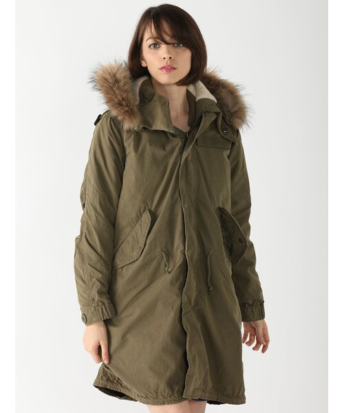 Rinajour（リナジュール）の「RINA-BASIC M-65 PARK（ジャケット/アウター・レディース・CHARCOL/OLIVE・M）」の10枚目の写真