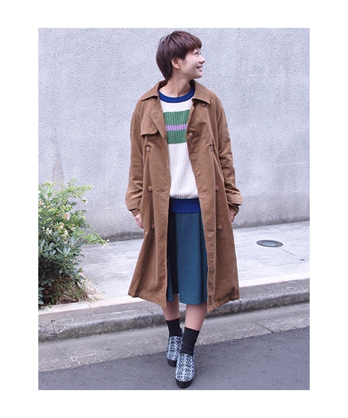 w closet（ダブルクローゼット）の「コーデュロイロングトレンチコート