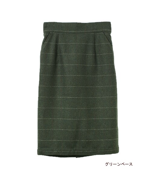 w closet（ダブルクローゼット）の「ウールタイトスカート（パンツ・レディース・レッドベース/ネイビーベース/グリーンベース・FREE）」の4枚目の写真