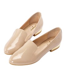 gracegift | 漆皮金跟樂福鞋(シューズ)