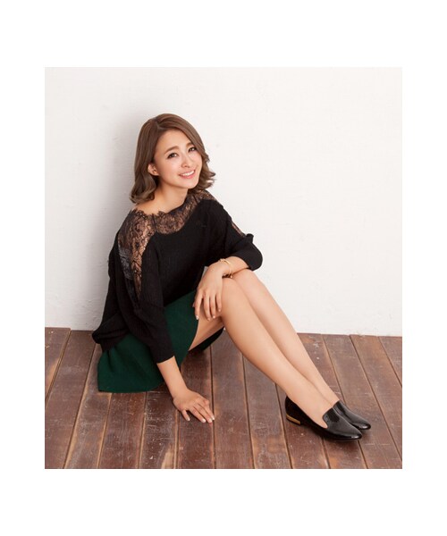 gracegift（グレースギフト）の「漆皮金跟樂福鞋（シューズ・レディース・杏色/黑/深藍・35/36/37/38/39/40/41）」の19枚目の写真