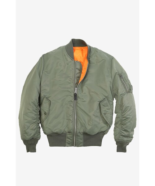 Alpha Industries（アルファインダストリーズ）の「MA-1 Flight JacketS.Green/Orange（トップス・メンズ・S.Green/Orange・S/M/L）」の2枚目の写真