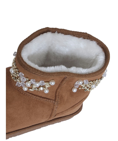 dazzlin（ダズリン）の「【goods】パールビジュームートンブーツ（シューズ・レディース・ブラック/ベージュ/キャメル・S/M/L）」の7枚目の写真