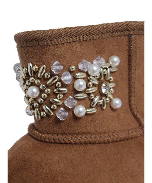 dazzlin（ダズリン）の「【goods】パールビジュームートンブーツ（シューズ・レディース・ブラック/ベージュ/キャメル・S/M/L）」の8枚目の写真