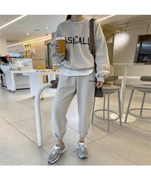 Miamasvin（ミアマスビン）の「レタリング両起毛スウェット+ジョガーパンツ（その他・レディース）」