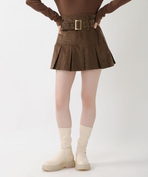 ALAND（エーランド）の「NASTY FANCY CLUB／コールプリーツベルトスカート（スカート・レディース・ブラック(19)/ブラウン(50)・M）」の2枚目の写真