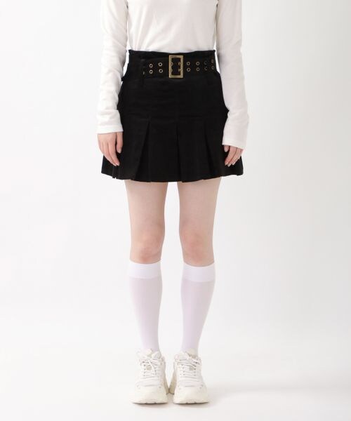 ALAND（エーランド）の「NASTY FANCY CLUB／コールプリーツベルトスカート（スカート・レディース・ブラック(19)/ブラウン(50)・M）」の9枚目の写真