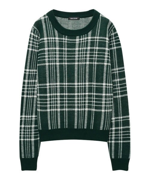 Re:EDIT（リエディ）の「タータンチェッククルーネックニットトップス（トップス・レディース・ブラック/アイボリー/ワイン/グリーン/ネイビー/ブラック×ホワイト/ホワイト×ブラック/グリーン×ホワイト/ネイビー×ホワイト/レッド×ホワイト・M）」の9枚目の写真