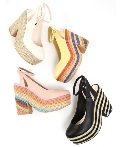 Honey Salon（ハニーサロン）の「レインボージュート（シューズ・レディース・ピンク/アイボリー/イエロー/ブラック・23cm/23.5cm/24cm/24.5cm）」の5枚目の写真
