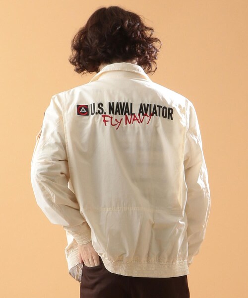 AVIREX（アヴィレックス）の「AVIREX ケーブ ジャケット/AVIREX CAVE JACKET（ジャケット/アウター・メンズ・OFF/WHITE/BLACK/RED/KHAKI/NAVY・M, L, XL, XXL）」の2枚目の写真