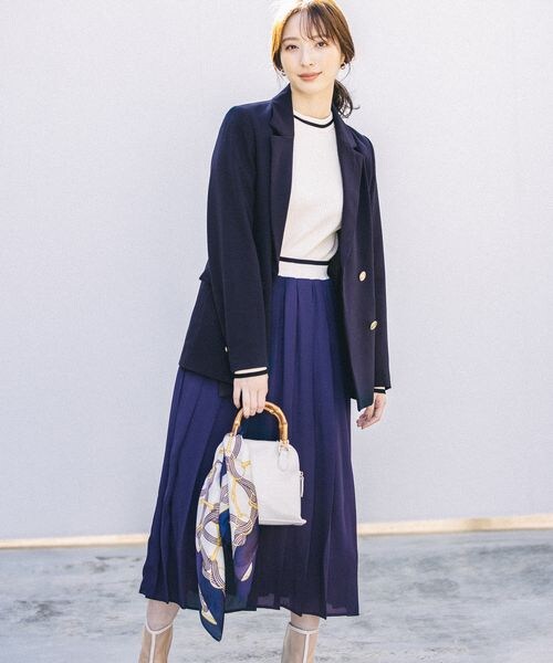 Andemiu（アンデミュウ）の「バンブーハンドルバッグ（バッグ・レディース・ブラック19/アイボリー52/ブルー80・F）」の5枚目の写真