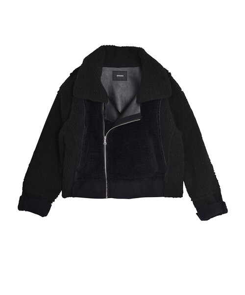 EMODA(エモダ)の「《 ViVi 12月号掲載商品 》TEDDY BOMBER CO(ジャケット/アウター・レディース・ホワイト/ブラック・F)」の2枚目の写真