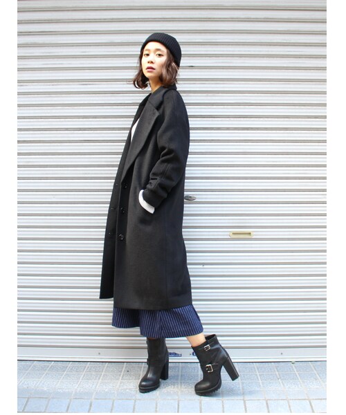 jouetie(ジュエティ)の「チェスタージャン(ジャケット/アウター・レディース・ブラック/ベージュ/ミックス・M)」の4枚目の写真