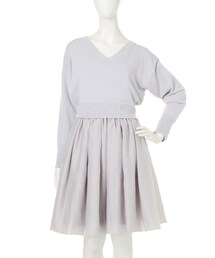 LAGUNAMOON | 【CHIC】Vネックニットコンビワンピース(ワンピース/ドレス)