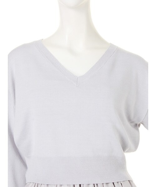 LAGUNAMOON（ラグナムーン）の「【CHIC】Vネックニットコンビワンピース（ワンピース/ドレス・レディース・ブラック/アイスブルー・S/M）」の6枚目の写真