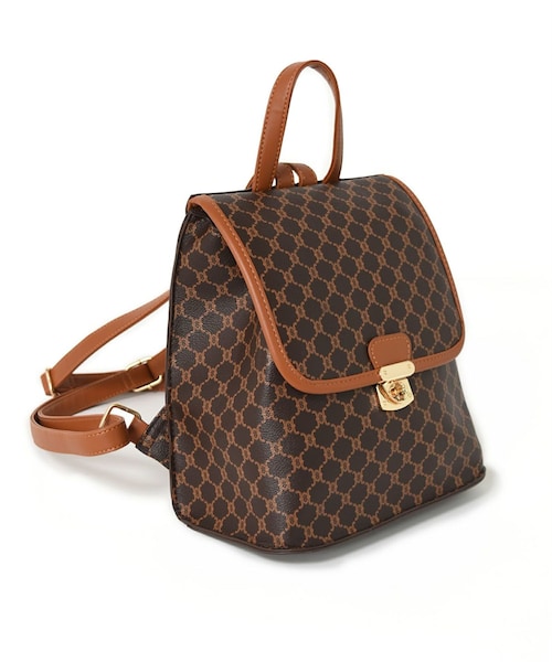 w closet（ダブルクローゼット）の「★先行予約★アソート柄ミニリュック【3月上旬入荷】（バッグ・レディース・ブラック/キャメル/チェッカー・FREE）」の3枚目の写真